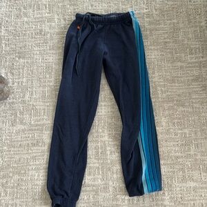 Aviator nation sweatpants navy with stripes xs